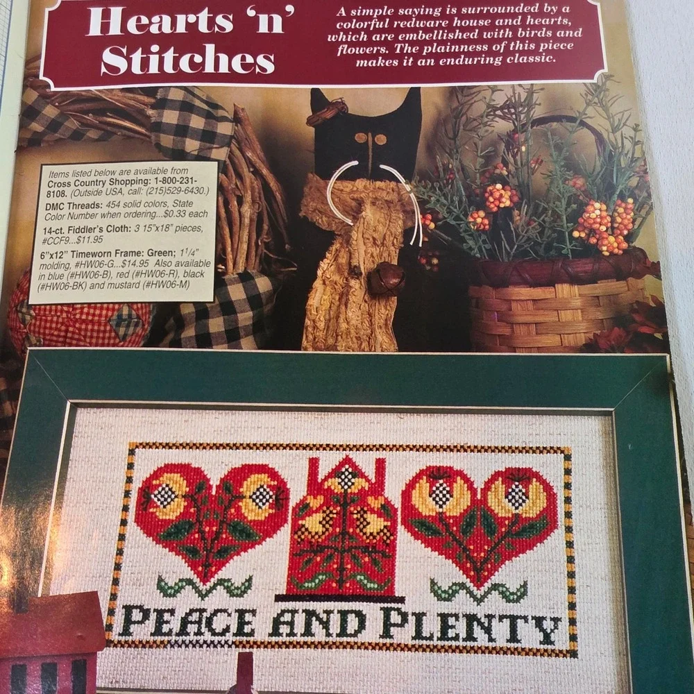 Cross Country Stitching Feb 2007 Cross Stitch Patterns Primitive Folk Art OOP
